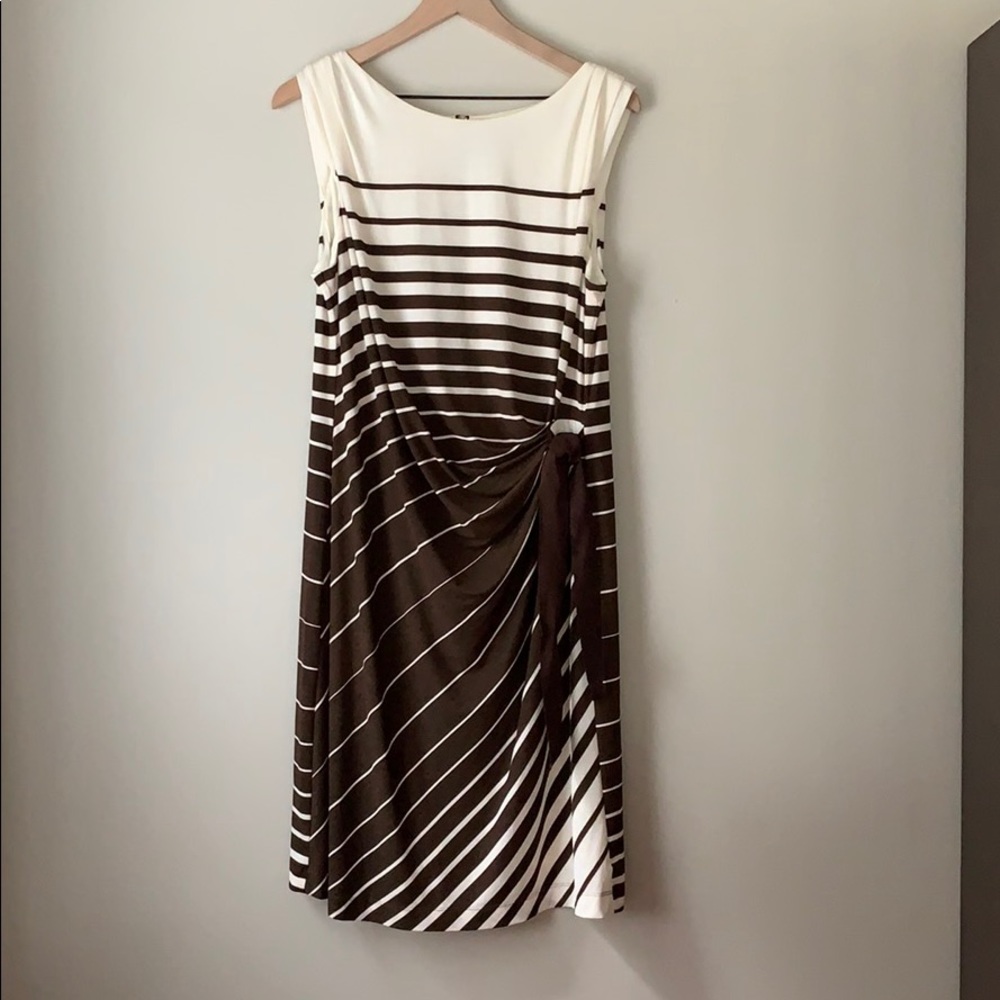 Brown and cream dress